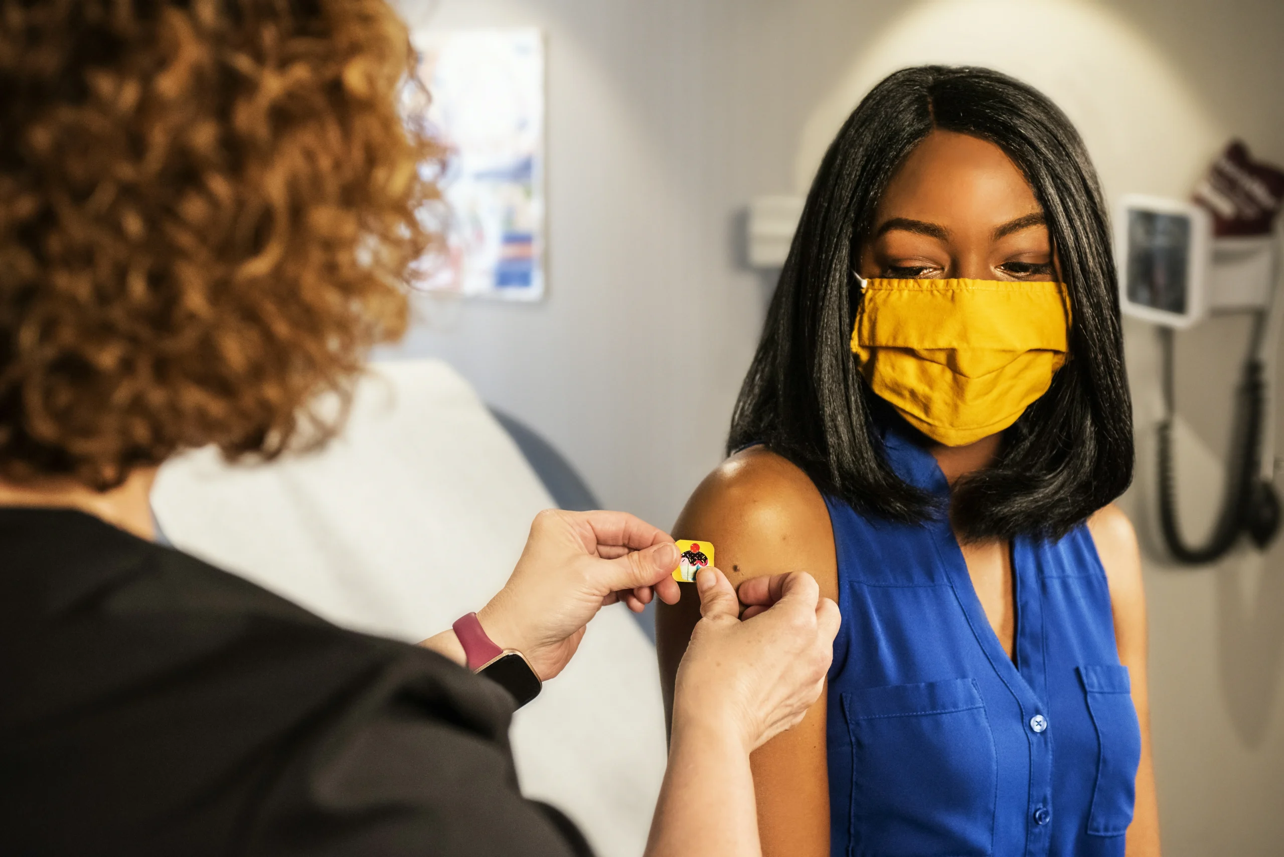 Woman receiving a vaccine