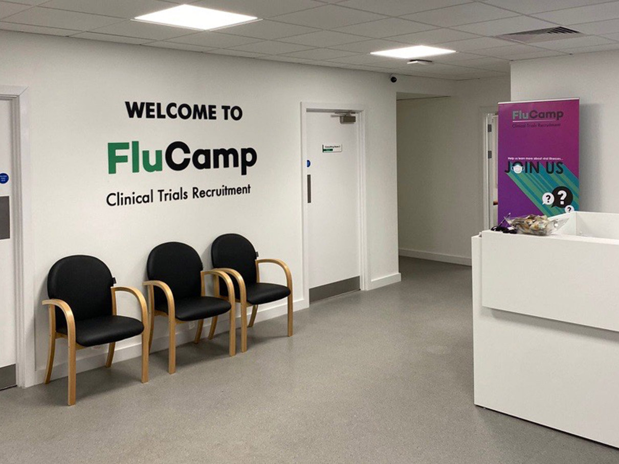 FluCamp Waiting Area at Manchester Facility